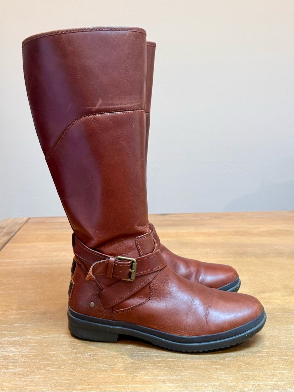 UGG Evanna Riding Boot Waterproof Shearling Lined Stout Sz 7